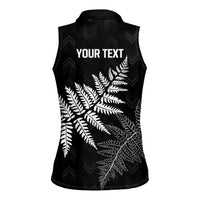 New Zealand Lawn Bowls Personalized Women Sleeveless Polo Shirt Wrap-Around Silver Fern - Polynesian Pride