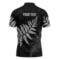 New Zealand Lawn Bowls Personalized Zipper Polo Shirt Wrap-Around Silver Fern - Polynesian Pride