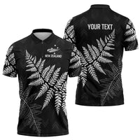 New Zealand Lawn Bowls Personalized Zipper Polo Shirt Wrap-Around Silver Fern - Polynesian Pride