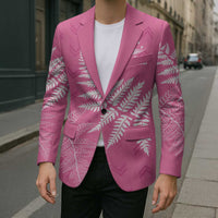 New Zealand Lawn Bowls Breast Cancer Personalized Blazer Wrap-Around Silver Fern - Polynesian Pride