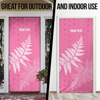 New Zealand Lawn Bowls Breast Cancer Personalized Door Cover Wrap-Around Silver Fern - Polynesian Pride