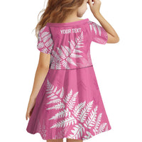 New Zealand Lawn Bowls Breast Cancer Personalized Family Matching Off The Shoulder Long Sleeve Dress and Hawaiian Shirt Wrap-Around Silver Fern LT7 - Polynesian Pride