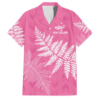 New Zealand Lawn Bowls Breast Cancer Personalized Family Matching Short Sleeve Bodycon Dress and Hawaiian Shirt Wrap-Around Silver Fern - Polynesian Pride