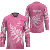 New Zealand Lawn Bowls Breast Cancer Personalized Hockey Jersey Wrap-Around Silver Fern - Polynesian Pride