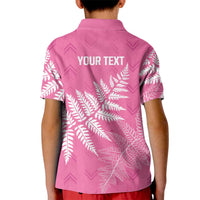 New Zealand Lawn Bowls Breast Cancer Personalized Kid Polo Shirt Wrap-Around Silver Fern - Polynesian Pride
