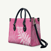 New Zealand Lawn Bowls Breast Cancer Personalized Leather Bag Wrap-Around Silver Fern - Polynesian Pride