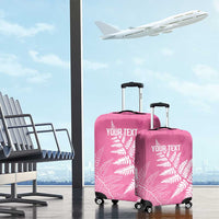 New Zealand Lawn Bowls Breast Cancer Personalized Luggage Cover Wrap-Around Silver Fern - Polynesian Pride
