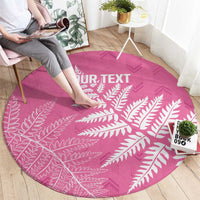 New Zealand Lawn Bowls Breast Cancer Personalized Round Carpet Wrap-Around Silver Fern - Polynesian Pride