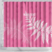 New Zealand Lawn Bowls Breast Cancer Personalized Shower Curtain Wrap-Around Silver Fern - Polynesian Pride