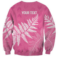 New Zealand Lawn Bowls Breast Cancer Personalized Sweatshirt Wrap-Around Silver Fern - Polynesian Pride