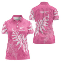 New Zealand Lawn Bowls Breast Cancer Personalized Women Polo Shirt Wrap-Around Silver Fern LT7 - Polynesian Pride