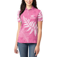 New Zealand Lawn Bowls Breast Cancer Personalized Women Polo Shirt Wrap-Around Silver Fern LT7 - Polynesian Pride