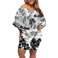 Aloha Vintage Quilt Family Matching Off Shoulder Short Dress and Hawaiian Shirt Hawaiian Seamless - White LT7 Mom's Dress White - Polynesian Pride