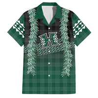 Rainbow Warriors Hawaii Palaka Family Matching Off Shoulder Short Dress and Hawaiian Shirt Maile Lei - Polynesian Pride