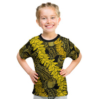 Hawaii Oahu Ilima Lei Kid T Shirt LT7 Yellow - Polynesian Pride