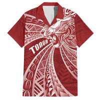 Tonga Independence Day Family Matching Short Sleeve Bodycon Dress and Hawaiian Shirt Tongatapu Lion Ngatu Motifs LT7 Dad's Shirt - Short Sleeve Red - Polynesian Pride