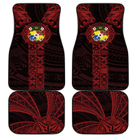 Tonga Independence Day Car Mats Tongatapu Lion Ngatu Motifs Black Ver.