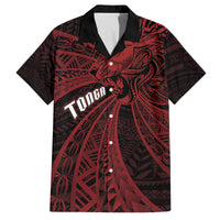 Tonga Independence Day Family Matching Long Sleeve Bodycon Dress and Hawaiian Shirt Tongatapu Lion Ngatu Motifs Black Ver. LT7 Dad's Shirt - Short Sleeve Black - Polynesian Pride