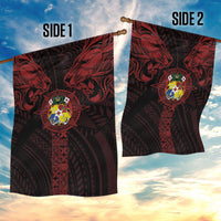 Tonga Independence Day Garden Flag Tongatapu Lion Ngatu Motifs Black Ver.