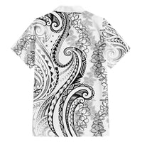 Polynesia Plumeria Lei Hawaiian Shirt White Curves Motif