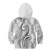 Polynesia Plumeria Lei Kid Hoodie White Curves Motif LT7 - Polynesian Pride