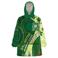 Fiji Ballantine Memorial High School Personalised Wearable Blanket Hoodie Masi Tapa Mix Plumeria