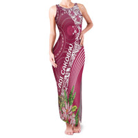 Fiji Adi Cakobau School Personalised Family Matching Tank Maxi Dress and Hawaiian Shirt Masi Tapa Mix Plumeria