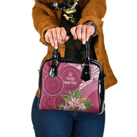 Fiji Adi Cakobau School Personalised Shoulder Handbag Masi Tapa Mix Plumeria