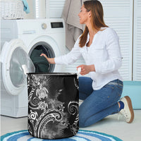 Aloha Hawaii Turtles Floral Laundry Basket Obsidian Glaze