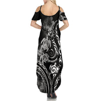 Aloha Hawaii Turtles Floral Family Matching Summer Maxi Dress and Hawaiian Shirt Obsidian Glaze