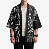 Aloha Hawaii Turtles Floral Kimono Obsidian Glaze