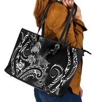 Aloha Hawaii Turtles Floral Leather Tote Bag Obsidian Glaze