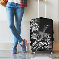 Aloha Hawaii Turtles Floral Luggage Cover Obsidian Glaze