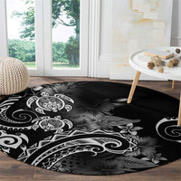 Aloha Hawaii Turtles Floral Round Carpet Obsidian Glaze
