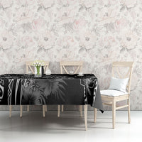 Aloha Hawaii Turtles Floral Tablecloth Obsidian Glaze
