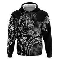 Aloha Hawaii Turtles Floral Zip Hoodie Obsidian Glaze
