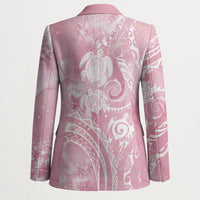 Aloha Hawaii Turtles Floral Blazer Pink Marbles Glaze
