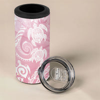 Aloha Hawaii Turtles Floral 4 in 1 Can Cooler Tumbler Pink Marbles Glaze