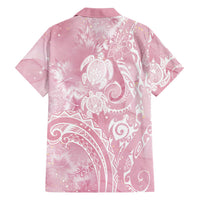 Aloha Hawaii Turtles Floral Hawaiian Shirt Pink Marbles Glaze LT7 - Polynesian Pride