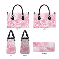 Aloha Hawaii Turtles Floral Leather Bag Pink Marbles Glaze