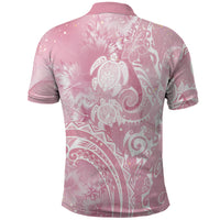 Aloha Hawaii Turtles Floral Polo Shirt Pink Marbles Glaze LT7 - Polynesian Pride