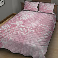 Aloha Hawaii Turtles Floral Quilt Bed Set Pink Marbles Glaze