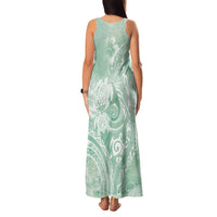 Aloha Hawaii Turtles Floral Family Matching Tank Maxi Dress and Hawaiian Shirt Seafoam Marbles Glaze
