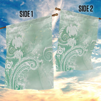 Aloha Hawaii Turtles Floral Garden Flag Seafoam Marbles Glaze