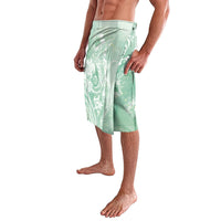 Aloha Hawaii Turtles Floral Lavalava Seafoam Marbles Glaze
