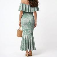 Aloha Hawaii Turtles Floral Mermaid Dress Seafoam Marbles Glaze LT7 - Polynesian Pride