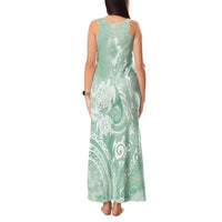 Aloha Hawaii Turtles Floral Tank Maxi Dress Seafoam Marbles Glaze