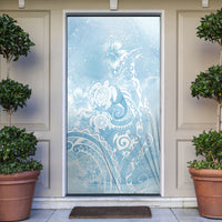Aloha Hawaii Turtles Floral Door Cover Aqua Marbles Glaze