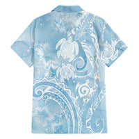 Aloha Hawaii Turtles Floral Family Matching Tank Maxi Dress and Hawaiian Shirt Aqua Marbles Glaze