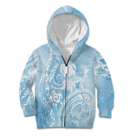 Aloha Hawaii Turtles Floral Kid Hoodie Aqua Marbles Glaze